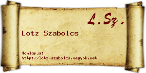 Lotz Szabolcs névjegykártya